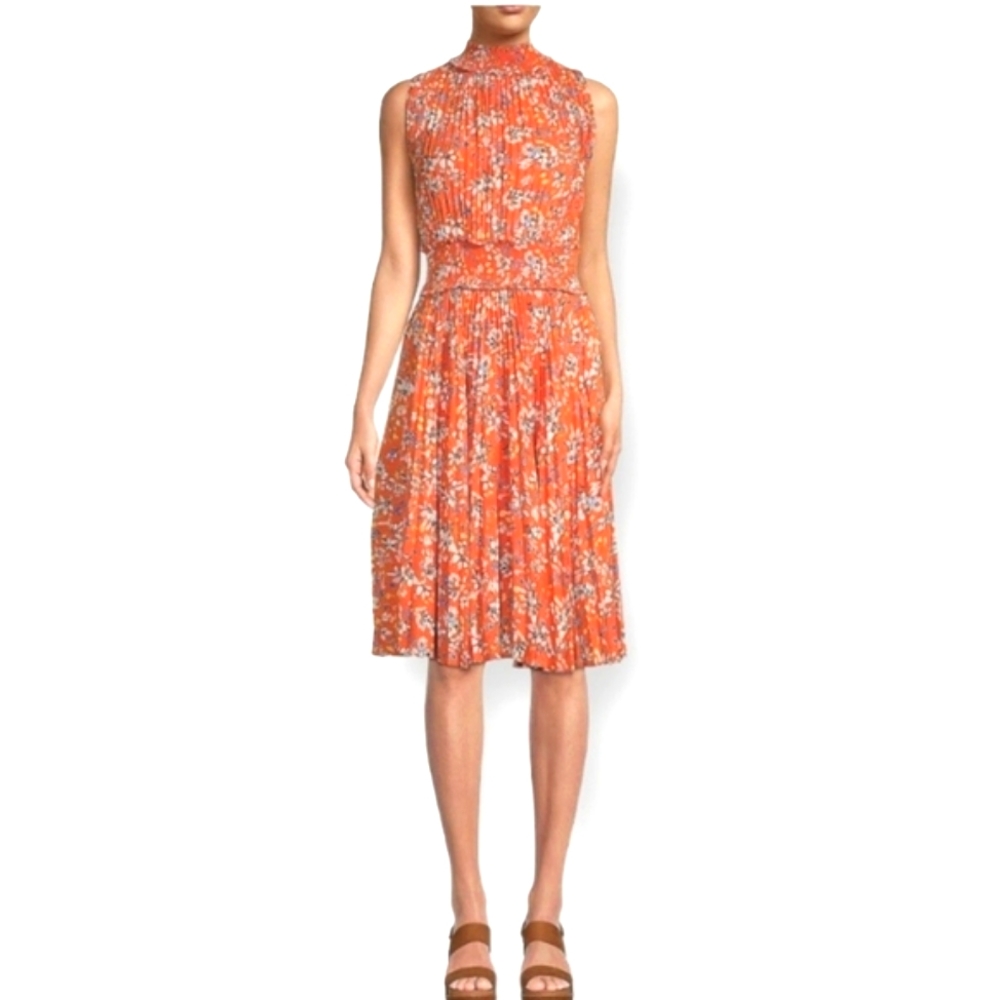 Nanette Lepore Dress Pleated red Floral size 8